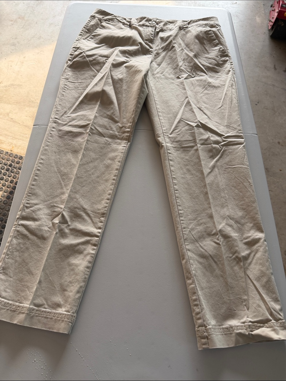 Woman’s New York & Company Tan Chino Pants, Size 12
